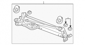 Windscreen wiper trapezoid with motor Honda HR-V 16-22
