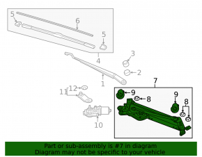 Windscreen wiper trapezoid with motor Honda HR-V 16-22
