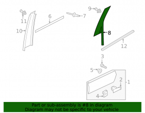 Door trim side rear right VW Touareg 11-17 rear