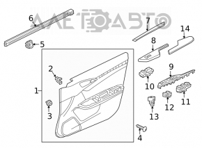 Honda Civic X FC 16-21 4D black door trim panel with beige insert
