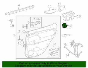 Rear left window lift control Lexus RX350 RX450h 16-22