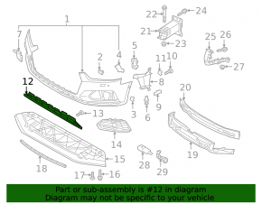 Lower grille of the front bumper Audi A5 F5 19-19 S-line, black