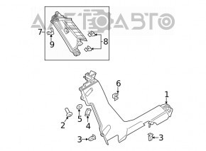 Rear window trim left Porsche Macan 15- front black