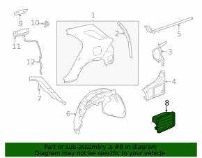 Right ventilation shield Mercedes W167 GLE 350 450 20-23 torn