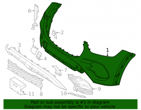 Bare front bumper Mercedes W167 GLE 24-26