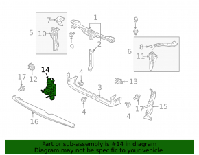 Right radiator deflector for Mitsubishi Galant 04-06