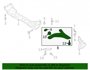 Lower control arm, front right, Subaru BRZ 22-26