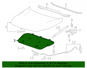 Chevrolet Malibu hood insulation 13-15