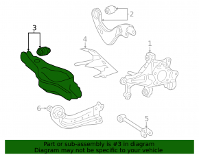 Lower rear left control arm Lexus ES250 20- AWD