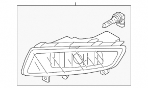 Left fog light for VW Passat B8 16-19 USA