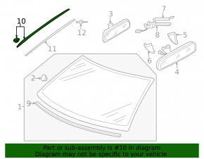Windshield molding right VW Jetta 11-18 USA