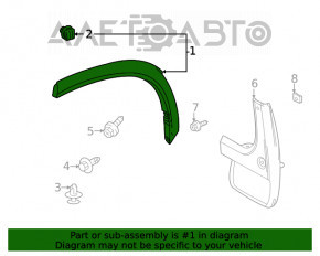 Rear left wing arch trim Toyota Highlander 20-25 on the body rear, structure