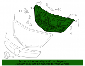 Radiator grille base grill Acura MDX 14-16 prerest