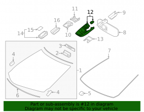 Interior mirror cover Lexus RX350 RX450h 16-19 for camera assembly, black