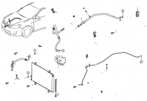 Air conditioner tube to condenser Toyota Camry v50 12-14 usa