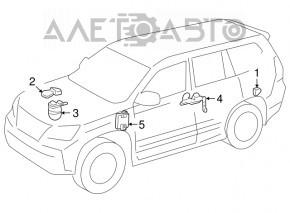 Front air suspension level sensor, right, Lexus GX470 03-09