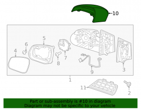 Left side mirror cover for Chevrolet Spark 16-22