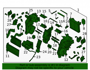 Heater assembly Kia Niro 23- HEV for blowing the rear row