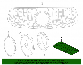 AMG emblem and inscription on the radiator grille of the Mercedes GLE 53/63 20-26 chrome