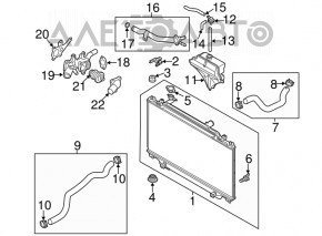 Radiator bracket lower left Mazda CX-5 17-