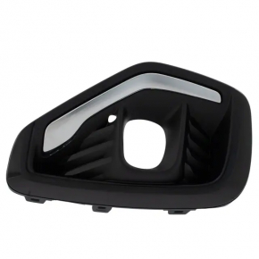 Left front bumper grille for Ford Escape MK4 23-25, gloss black with chrome molding, under fog lights