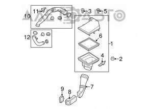Air duct from the air filter housing BMW X5 F15 14-18 N55 without a flow meter