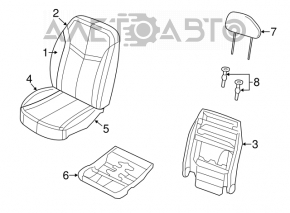 Chrysler 200 11-14 passenger seat without airbag, black leather