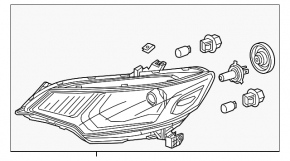 Honda Fit 15-20 right front headlight