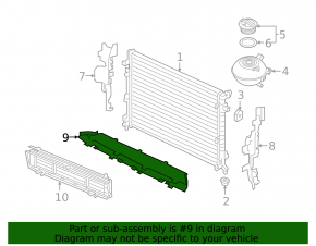 Radiator deflector bottom VW Atlas 18- 2.0T, 3.6 R-line