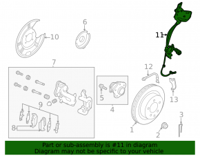 ABS sensor rear right Nissan Murano 25-26