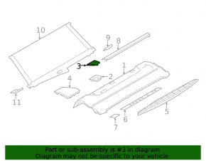Rear shelf trim for mounting a child seat BMW 5 F10 11-16 black, 2 parts
