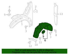 Front right mudguard Mini Cooper Countryman R60 10-16