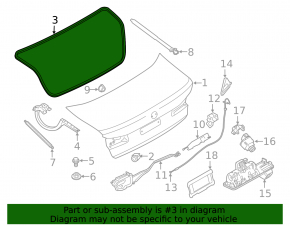 BMW 5 G30 17-23 Trunk Lid Seal