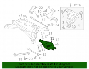 Lower rear left control arm Infiniti G25 G35 G37 4d 06-14