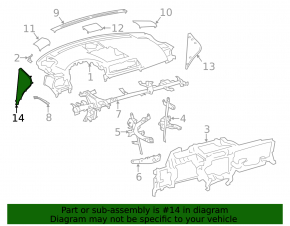 Front panel trim left side Lexus CT200h 11-17 black