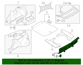 Trunk opening trim VW Passat b8 16-19 USA