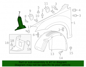 Wing bracket right front VW Golf 15-