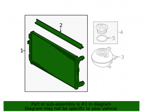 Water cooling radiator Audi A3 8V 15-16 2.0 TDI, 1.4T