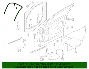 Front left door seal for Subaru Forester 19-24
