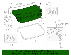 Lexus ES 19-26 trunk lid