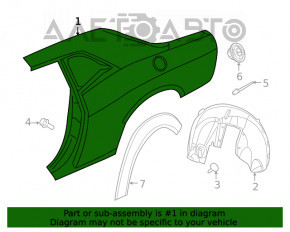 Quarter wing rear left Dodge Challenger 09-23 graphite, butt, painted