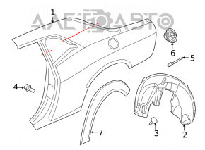 Quarter wing rear left Dodge Challenger 09-23 graphite, butt, painted