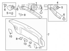 Left Trunk Door Trim Mitsubishi Outlander Sport ASX 10-23 Black