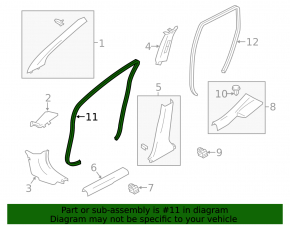 Door seal front left Nissan Versa Note 13-19