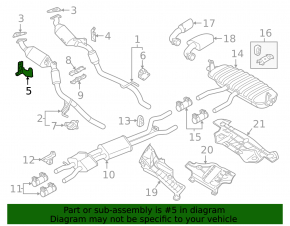 Bracket for the inlet pipe left VW Touareg 11-17 3.6 front