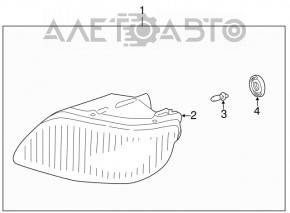 Fog lamp PTF right Toyota Camry 02-04 W/RUBBER TYC