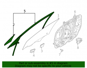Glass seal front left Hyundai Sonata 20-22