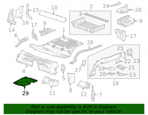 Underbody protection rear right Cadillac CTS 14-19 crack