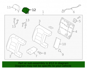 Kia Forte 4D 17-18 rear center headrest for dry cleaning
