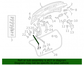 Boot lid shock absorber Audi A4 B9 17-25